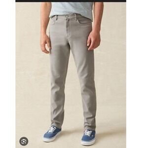 Faherty Men's Stretch Terry 5-Pocket Athletic Fit Pant Iron Gray- Size 32/30